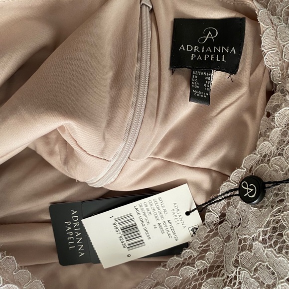 NWT Adrianna Papell Lace Long Sleeve Evening Gown - Picture 6 of 9